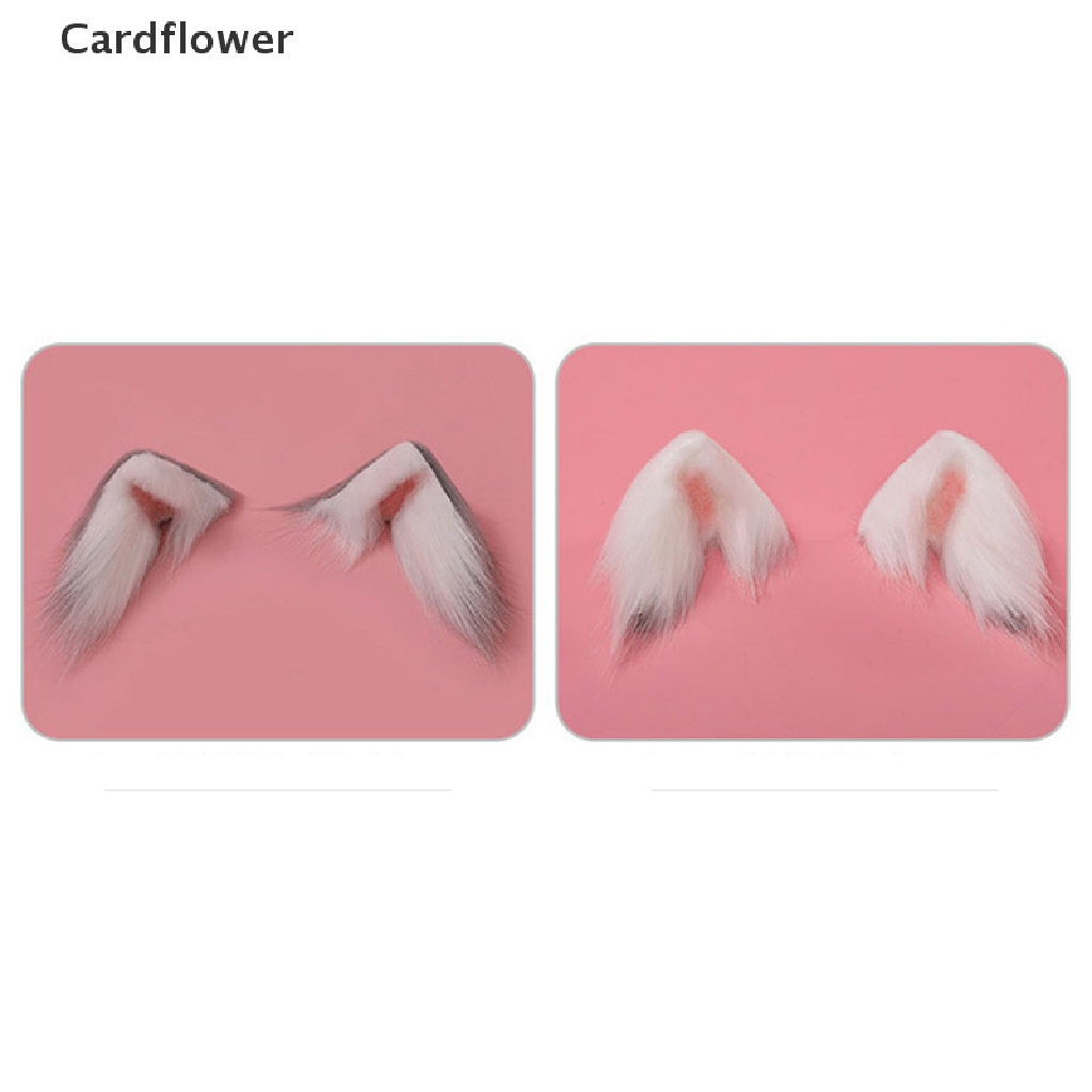 &lt; Cardflower &gt; Kẹp Tóc Tai Cáo Lông Xù Phụ Kiện Hóa Trang Lolita
