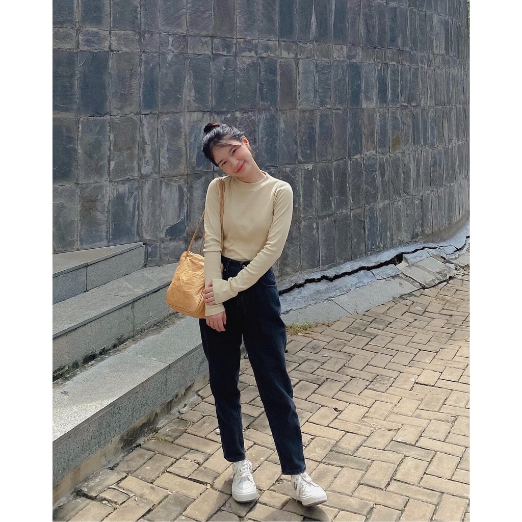 Quần Jeans Nữ Lưng Cao Màu Đen LDM-107