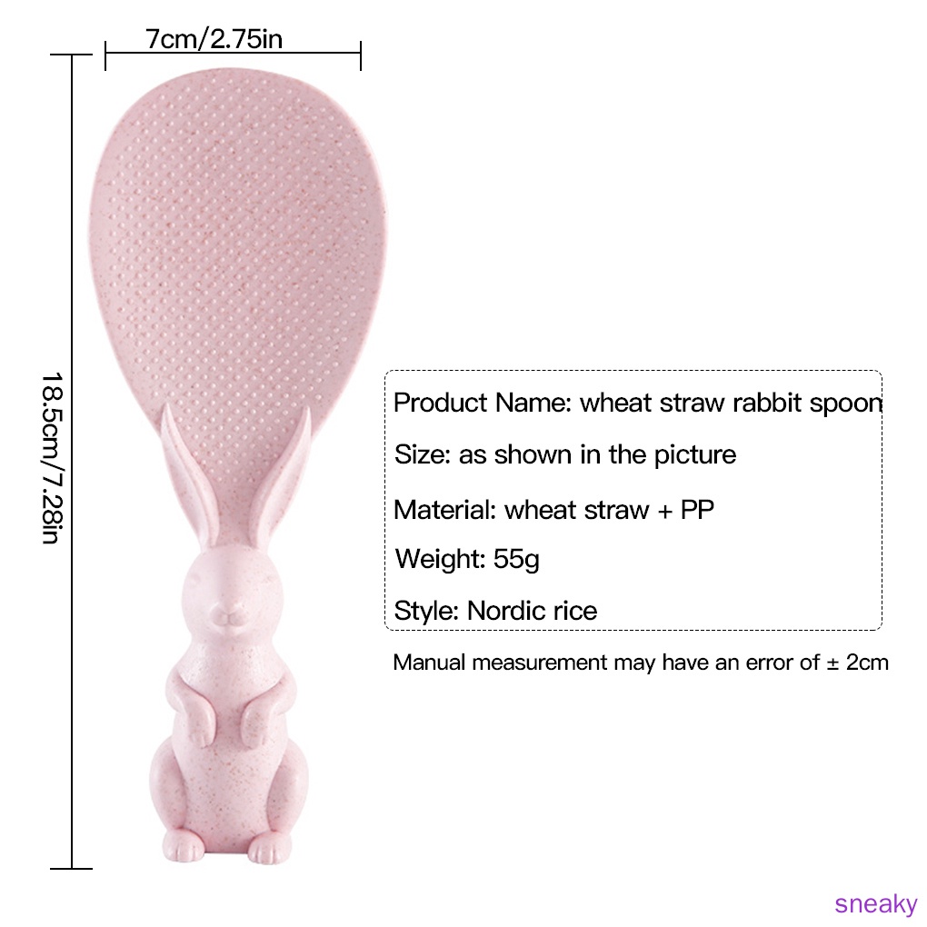 Muỗng Xới Cơm Bằng Nhựa Chống Dính Hình Động Vật Màu Hồng