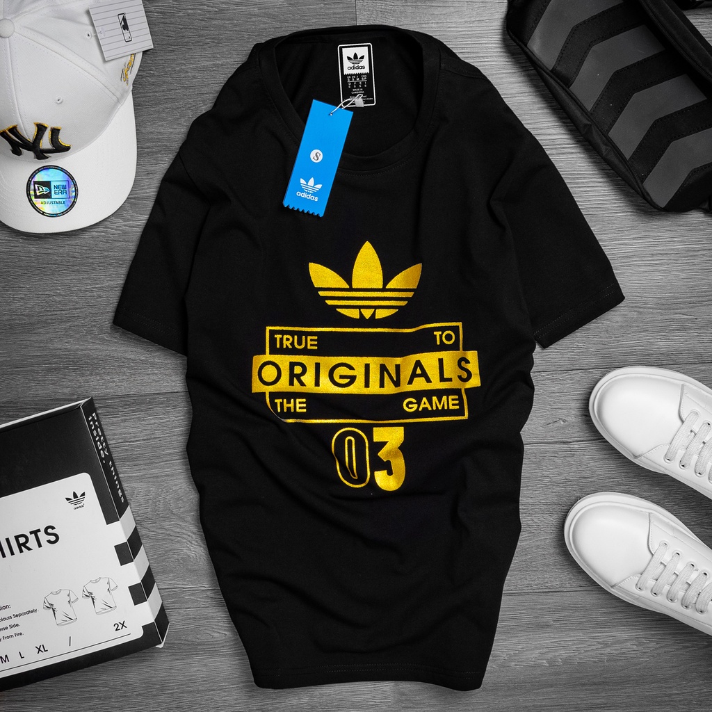 Áo phông ADIDAS Unisex | Áo thun Nam Nữ COTTON In Nhủ Vàng