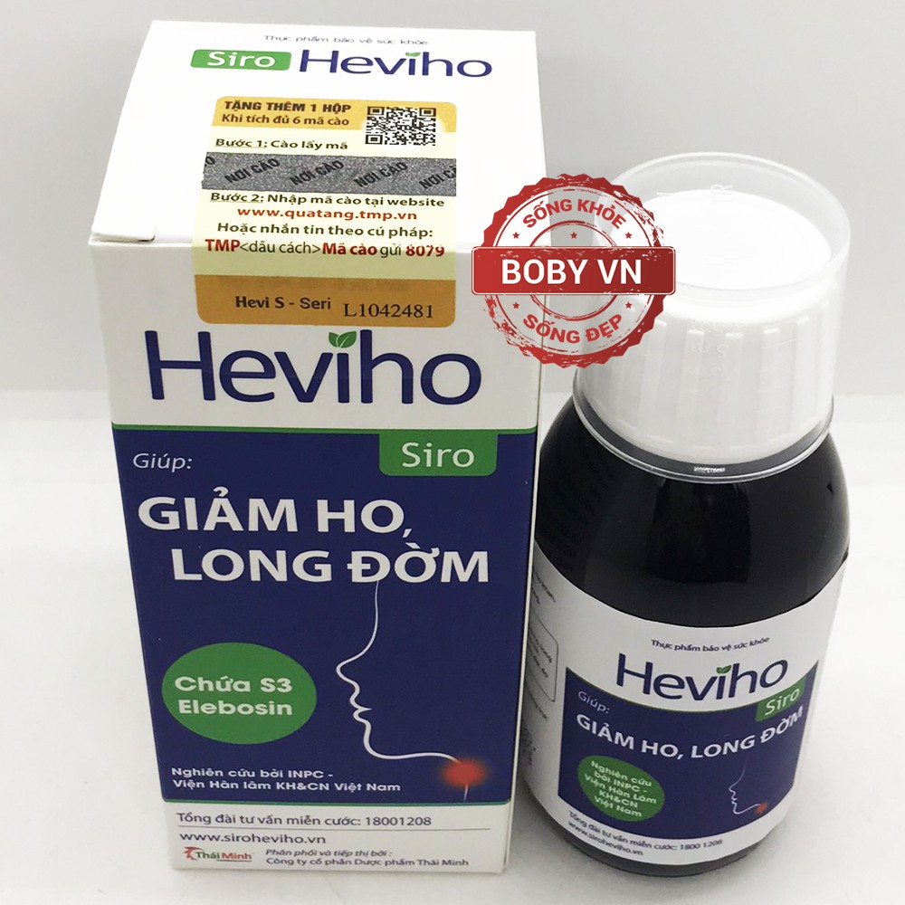 Heviho Siro giúp giảm ho, long đờm hiệu quả (Lọ 100ml) - Boby