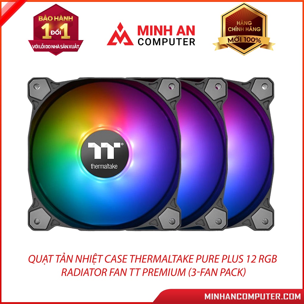 Quạt tản nhiệt Case Thermaltake Pure Plus 12 RGB Radiator Fan TT Premium (3Fan Pack)