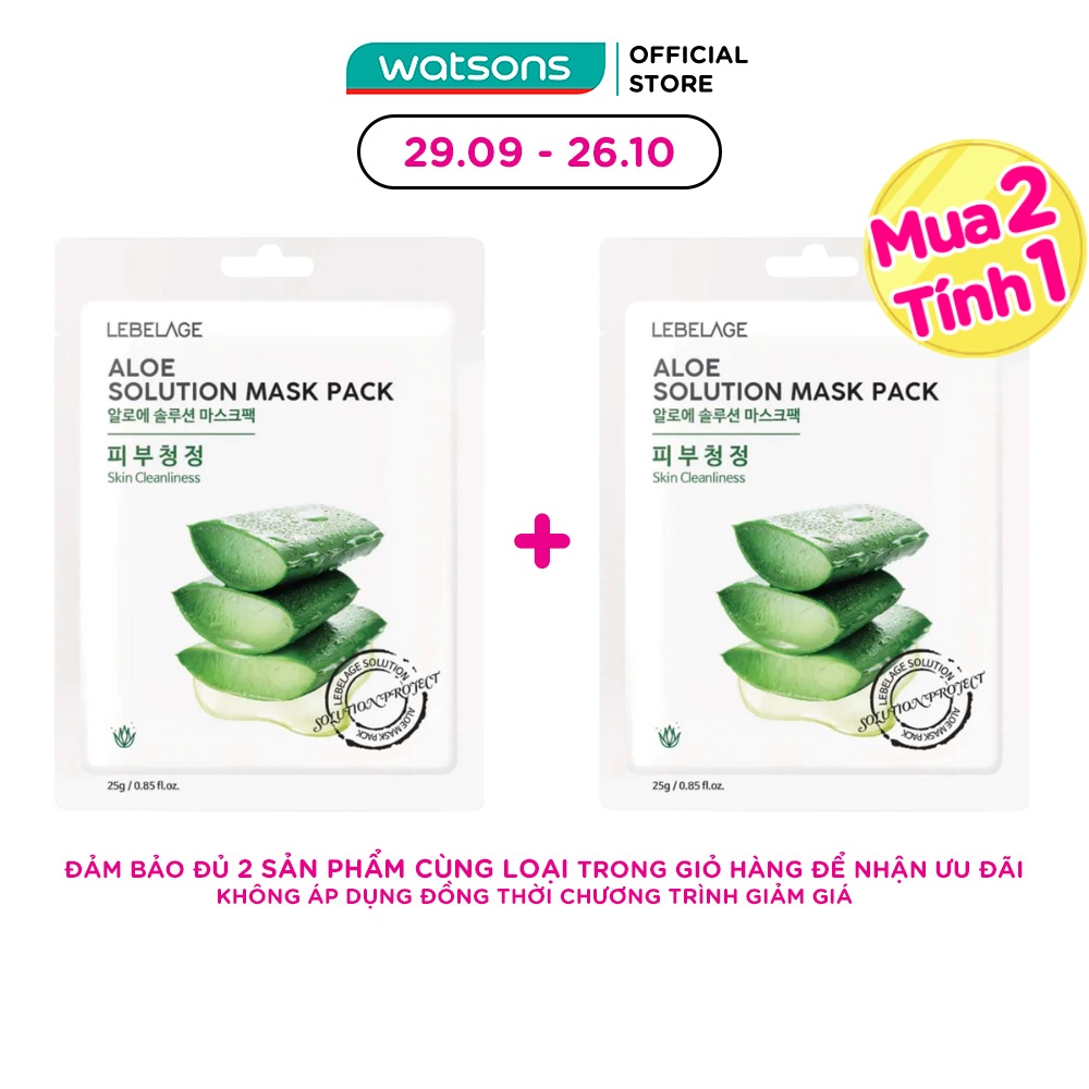 Mặt Nạ Lebelage Aloe Solution Mask Pack Skin Cleanliness Chiết Xuất Nha Đam 25g