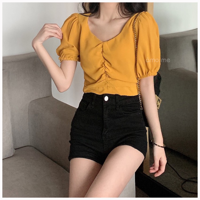 Áo Croptop Kiểu Rút Trước Ngực