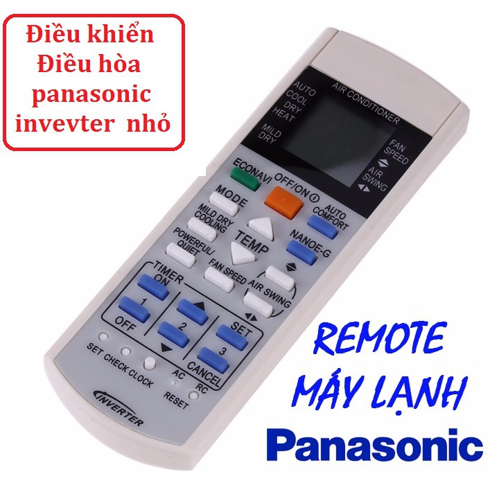 REMOTE ĐIỀU KHIỂN điều hoà Panasonic inverter bản nhỏ- tặng pin sịn - Bh đổi mới