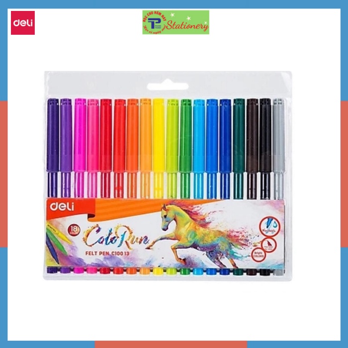 Bút lông màu, bút dạ màu Deli đẹp rẻ 12/18/24 MÀU- Mã C10003/C10013/C10023