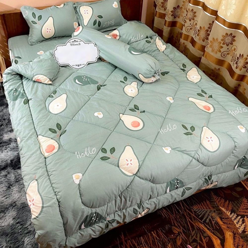 [CHĂN PHAO] Set 5 CHĂN PHAO Ga Vỏ Gối Cotton Poly Mẫu VŨ TRỤ [ Chăn phao + Ga chun + Vỏ gối + Vỏ ôm ]