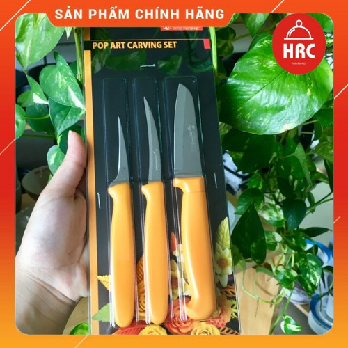 [HÀNG CHUẨN-GIÁ TỐT] Bộ 3 chiếc dao tỉa hoa củ quả cao cấp Thái Lan