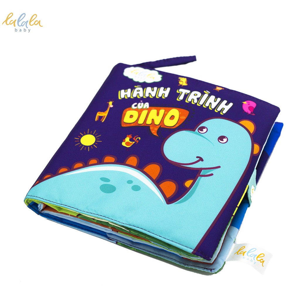 Sách vải Lalala baby đa tương tác Hành trình của dino, kích thước 18*18cm, 12 trang [Giá Rẻ]