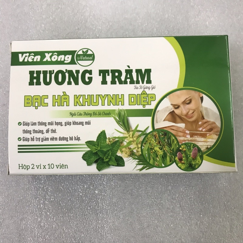 Viên Xông Hương Tràm làm sạch và thông thoáng mũi họng hương thơm dịu nhẹ