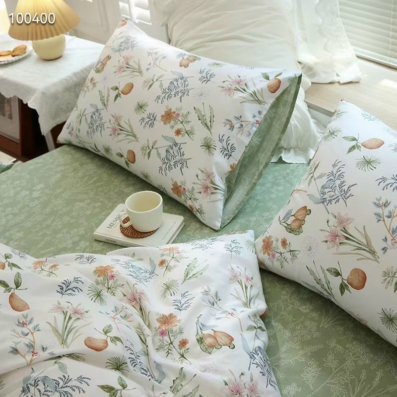 Bộ chăn ga gối cotton organic trái lê  SHOP vũ thị thơm
