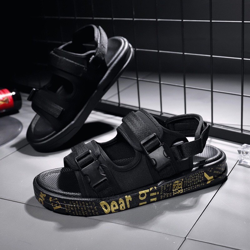 Sandal Quai Hậu Nam Nữ Unisex CAVANI GD26 Đế Có In Chữ Đi Học Đi Chơi