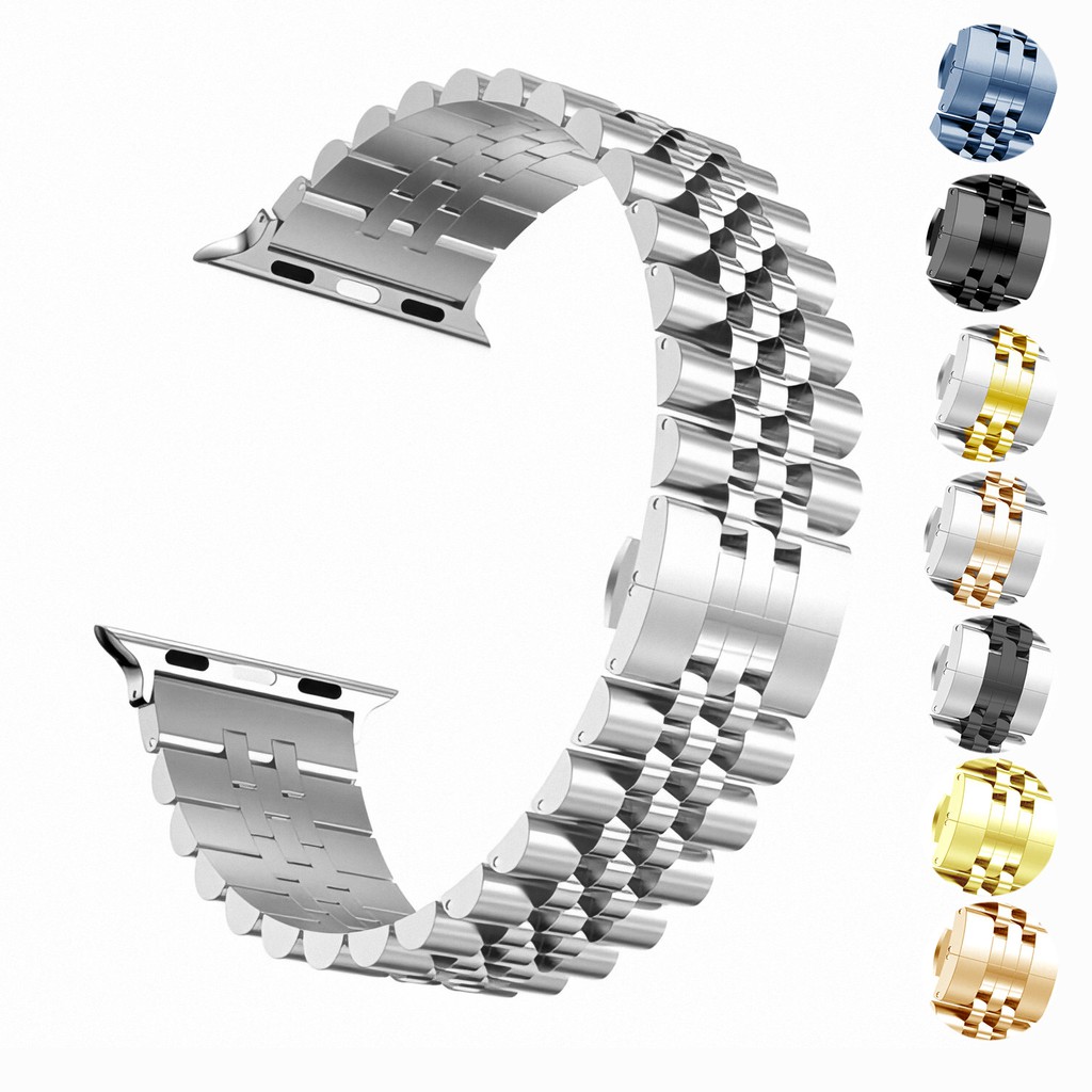 Dây đeo bằng thép không gỉ 41mm 45mm 38mm 40mm 42mm 44mm cho đồng hồ iWatch 7/SE/6/5/4/3/2/1