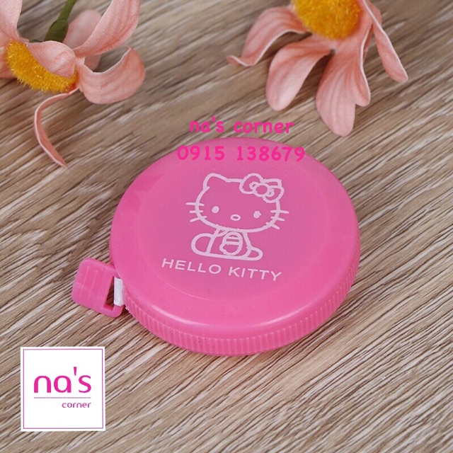 Thước dây Hello Kitty màu hồng dài 1.5m dễ thương tự động rút dây