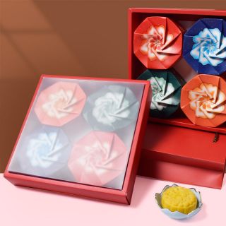 AUG14- HỘP GIẤY đựng bánh quà tết, bánh trung thu (80gr) 4C, kèm túi xách