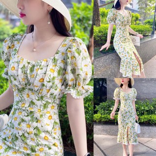 ĐẦM HOA XÒE ĐUÔI CÁ Freesize