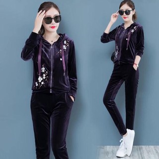Bộ thể thao nữ chất Nhung Lụa hàng Quảng Châu