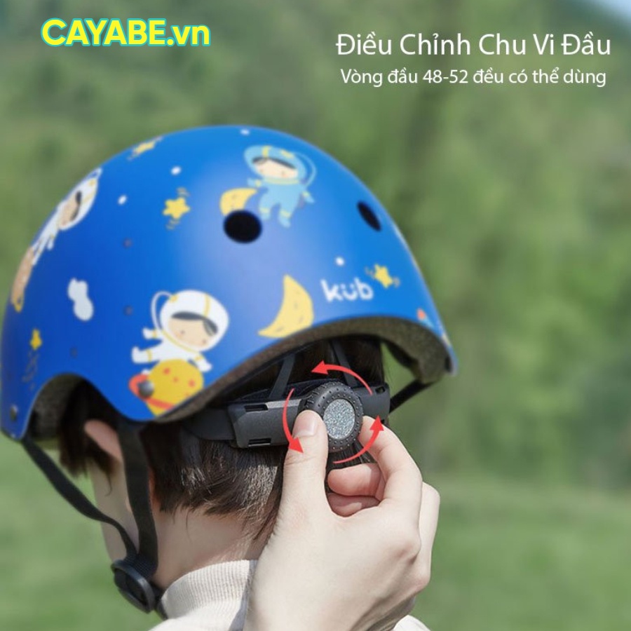 Mũ nón bảo hộ bảo hiểm cho bé KUB hoạt hình phi hành gia khi chơi thể thao, xe đạp, scooter, trượt patin, xe thăng bằng