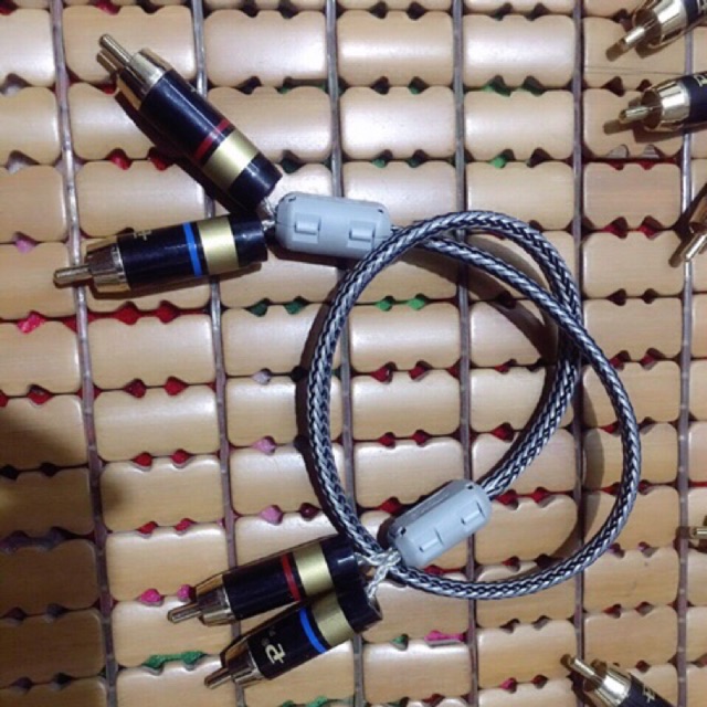 Dây tín hiệu AV hoa sen rca audio hàng DIY theo yêu cầu- lõi đồng mạ bạc.