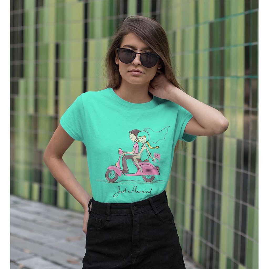 Áo thun Nữ in hình cặp đôi lãng mạn - Cotton Thun - Phong Cách Dẽ Thương - Cá Tính Và Đẹp