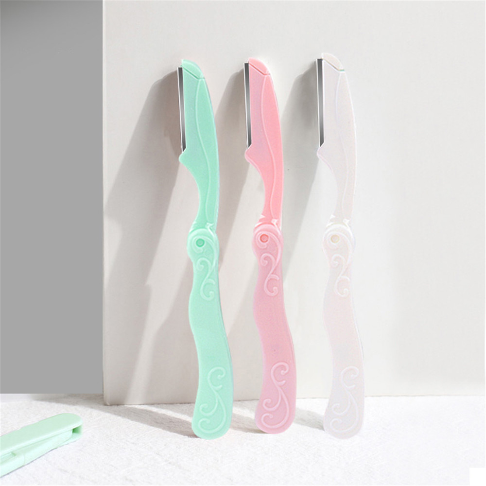 Bộ 3 Dao Cạo Lông Mày 14cm Có Thể Gập Lại Tiện Dụng Cho Người Mới Bắt Đầu