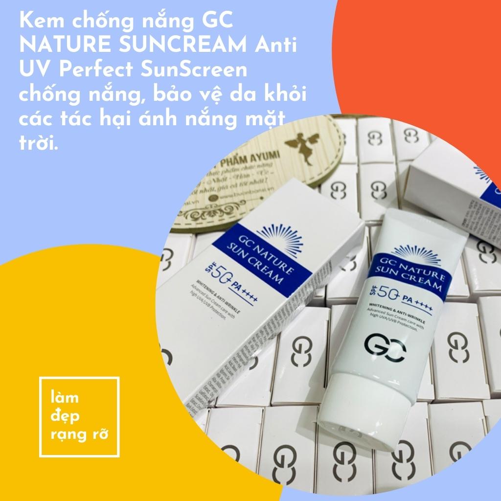 Combo 2 kem chống nắng nâng tone da GC Nature Sun Cream SPF 50+ PA+++ 60ml Hàn Quốc - Sale Chính hãng