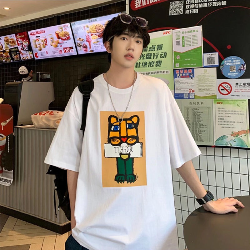 Áo Thun Tay Ngắn Dáng Rộng In Chữ Cỡ Lớn Thoải Mái Thời Trang Mùa Hè Cho Nam M-8XL