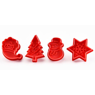 Bộ khuôn cookie noel 4 mặt (nhấn lò xo)