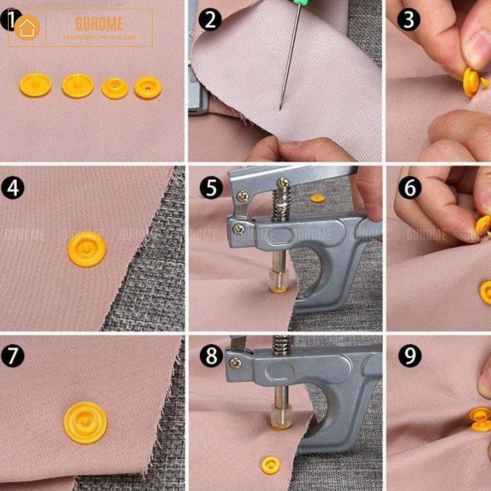 Cúc Bấm Nhựa T3 T5 T8 Màu Đen Và Màu Trắng ( Gói 10 Bộ )