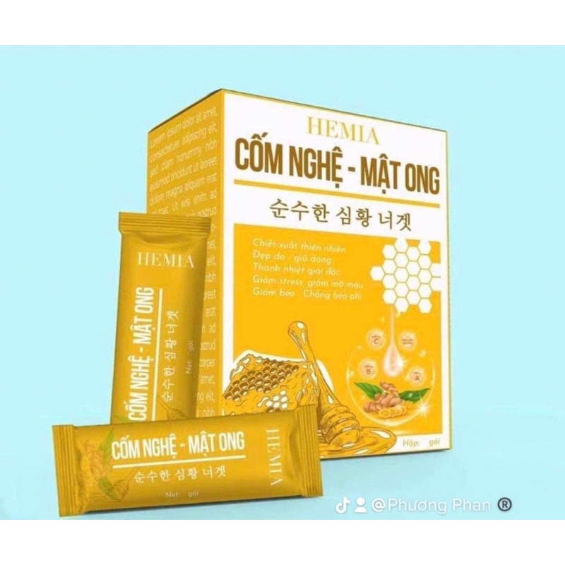 CỐM NGHỆ MẬT ONG HEMIA 8 GÓI GIẢM CÂN