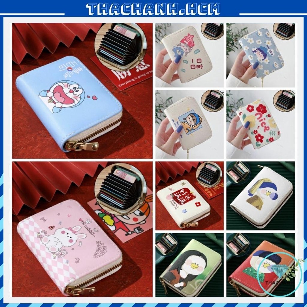 Ví cầm tay hình Girl đựng thẻ tiền 9 ngăn