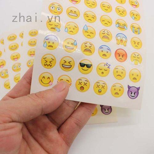 4 tấm sticker emoji dán laptop , notebook