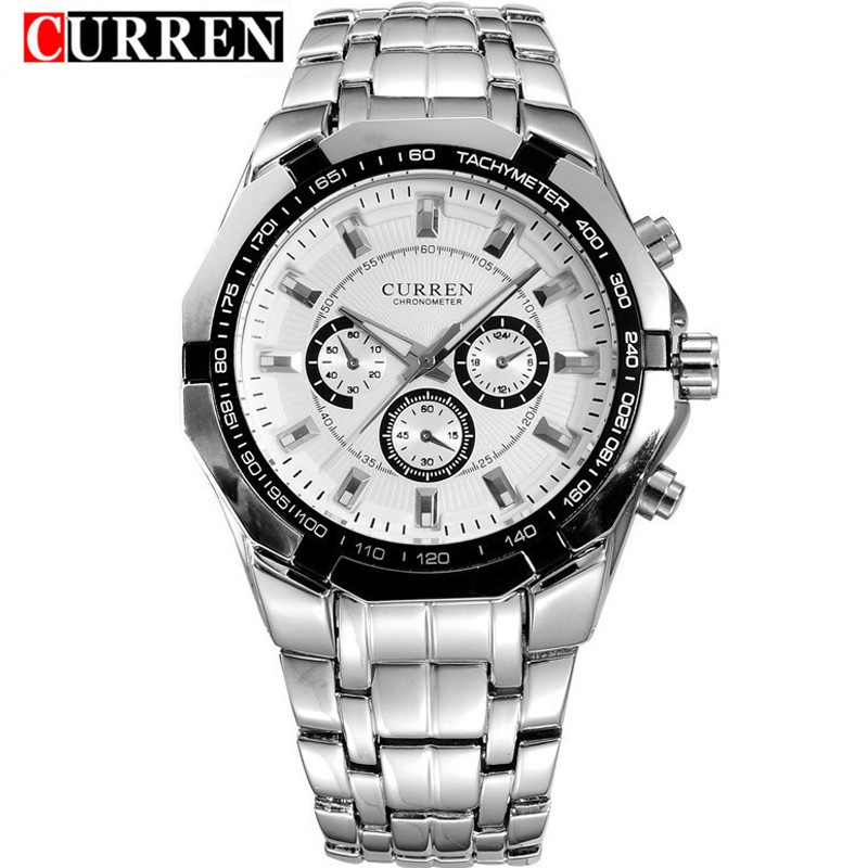 Đồng hồ đeo tay CURREN 8084X máy Quartz bằng thép không gỉ chống thấm nước phong cách thể thao sang trọng cho nam