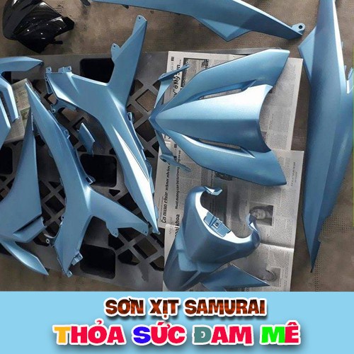 SƠN XỊT SAMURAI H198 MÀU XANH BĂNG GIÁ H198 - XANH NGỌC ÁNH KIM