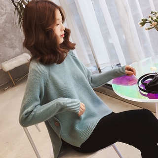 (Sẵn) Áo len nữ mềm mịn cúc cài phong cách Hàn Quốc