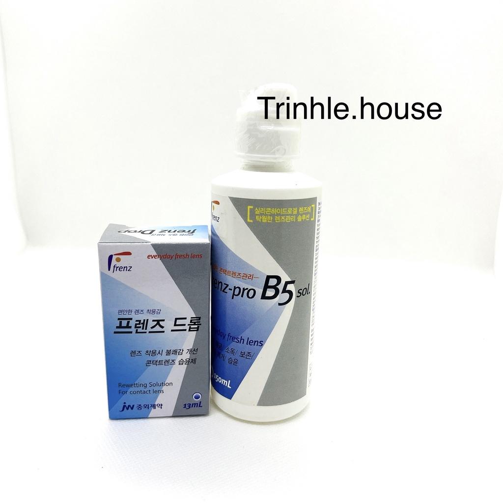 Combo nhỏ mắt + nước ngâm lens Frenz Drop- Dung dịch nhỏ và ngâm kính áp tròng Hàn Quốc.