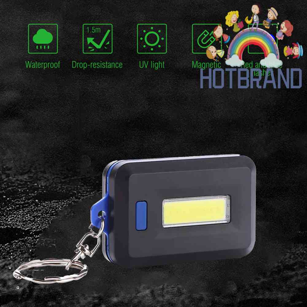 Đèn Pin LED COB Mini Có Móc Khóa Thiết Kế Nhỏ Gọn Tiện Dụng