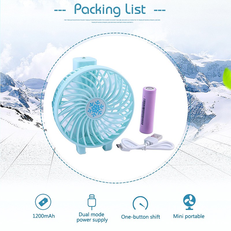 Quạt Mini Gấp Gọn Cầm Tay Có Màu Sắc Tươi Tắn Làm Mát 3 Tốc Độ (handy mini fan) | BigBuy360 - bigbuy360.vn