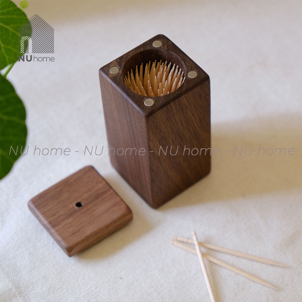 nuhome.vn | Hũ tăm gỗ - Tino, lọ đựng tăm được thiết kế đơn giản bằng chất liệu gỗ tự nhiên cao cấp