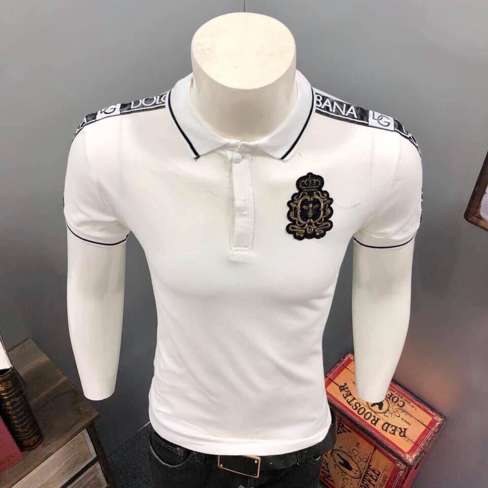áo thun nam,áo trắng LOGO viền cao cấp