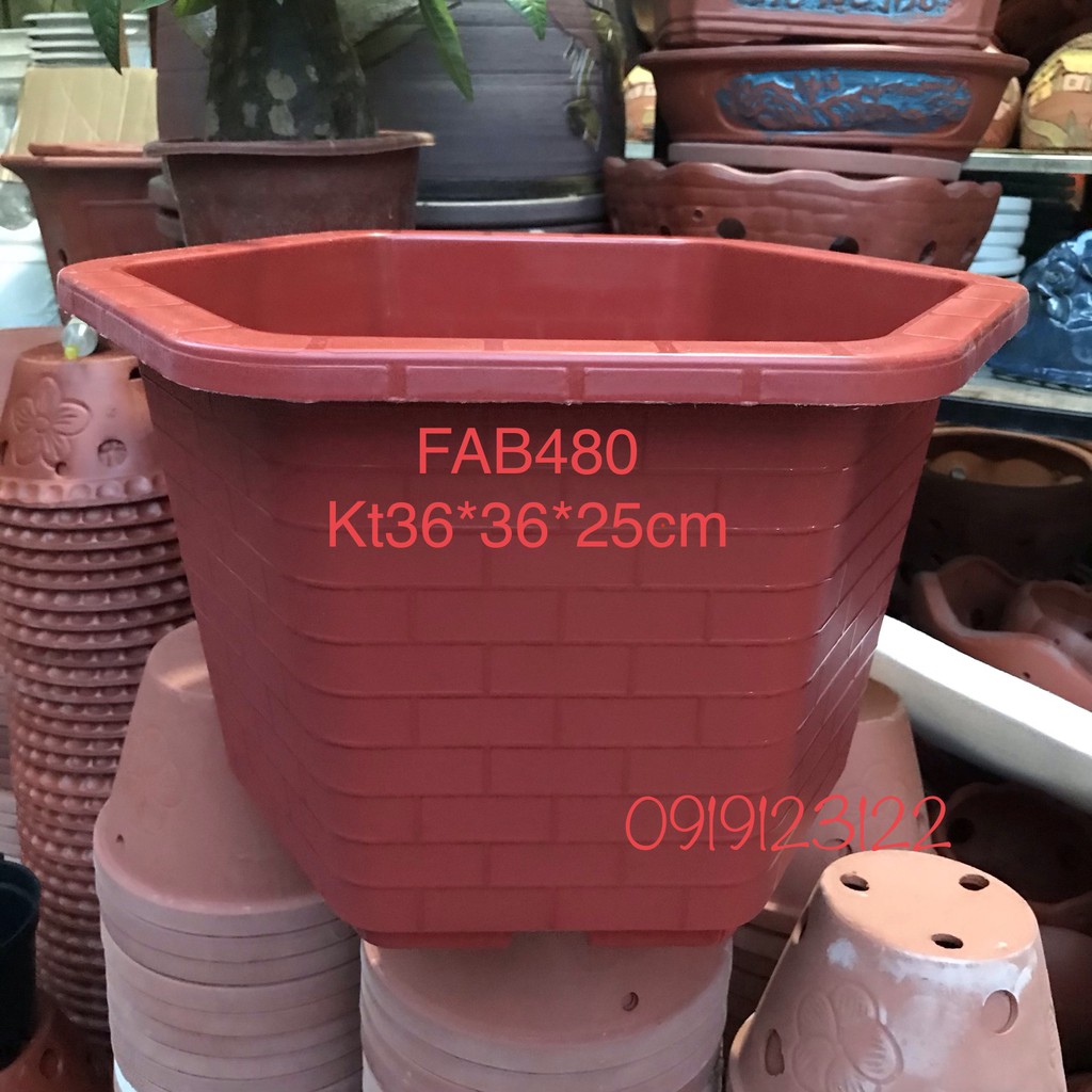 5 Chậu nhựa lục giác FAB480 KT36*25cm trồng và ươm cây cảnh , hoa hồng