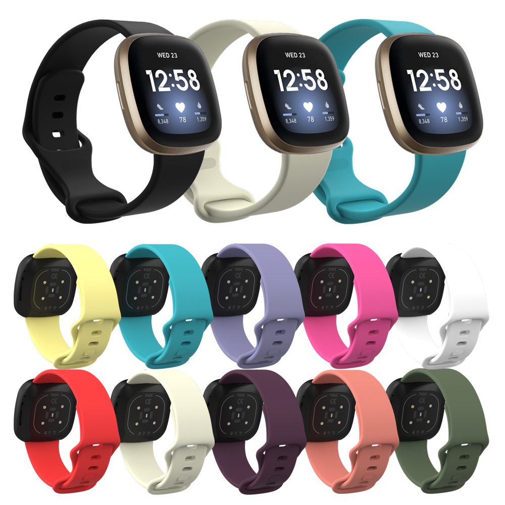 Dây Đeo Thay Thế Chất Liệu Silicon Màu Trơn Thời Trang Cho Fitbit Versa