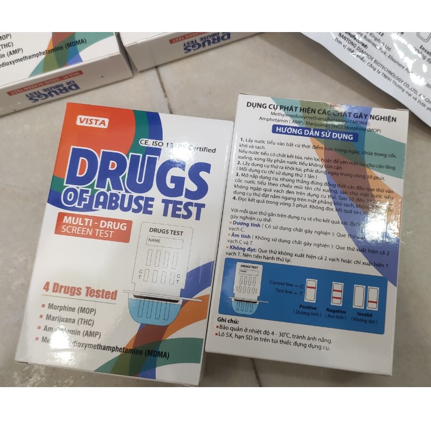 ✔️️️Que thử chất gây nghiện Drugs Test- 4 Chỉ số One Step 4 Drug Screen Test Panel (que thử  4 chất gây nghiện)