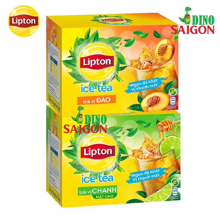 Combo 2 Hộp Trà Lipton Ice Tea vị Chanh Mật Ong và vị Đào