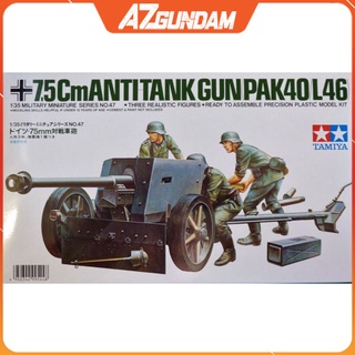Mô Hình Lắp Ráp Pháo Chống Tank 7.5cm Anti Tank Gun PAK40L46 Chính hãng Tamiya Tỉ Lệ 1/35