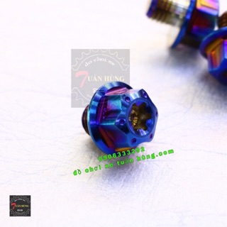 Ốc chân kính [HÀNG ĐẸP] xanh titan ren thuận và ngược - đồ chơi xe máy