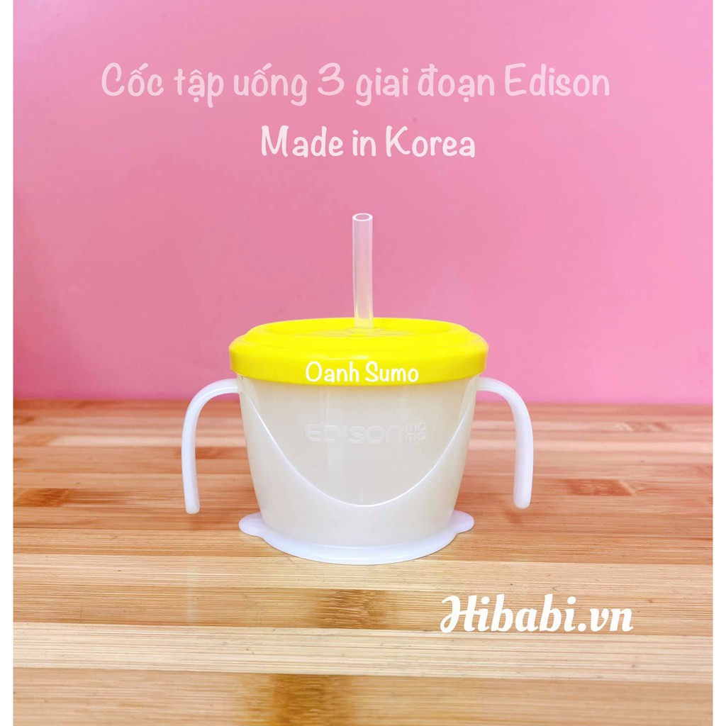 MADE IN KOREA Cốc tập uống 3 giai đoạn Edison mama