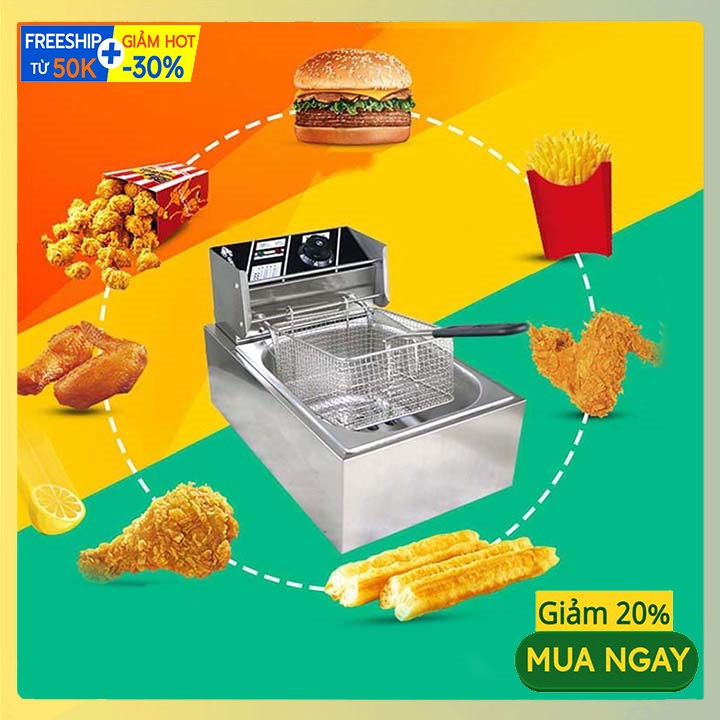 Bếp chiên nhúng khoai tây, khoai lang, gà rán