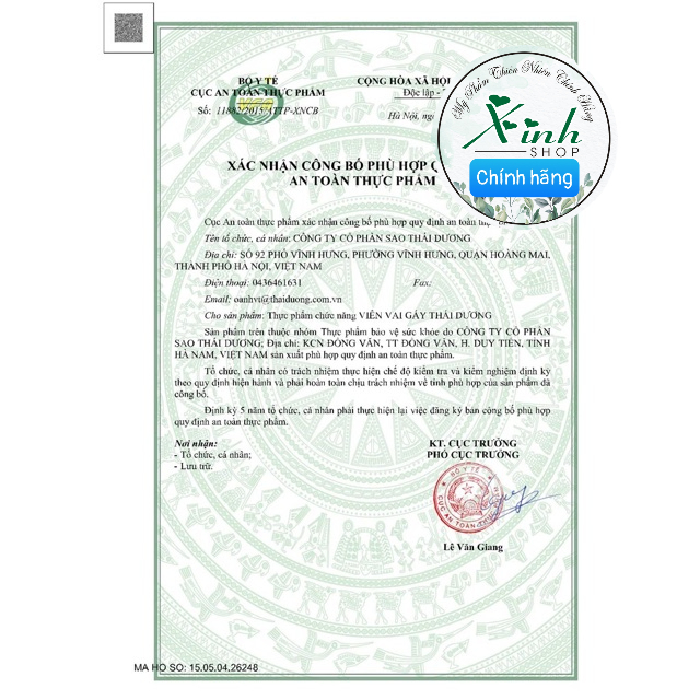 Viên vai gáy thái dương hỗ trợ phòng ngừa đau mỏi vai gáy hộp 30 viên