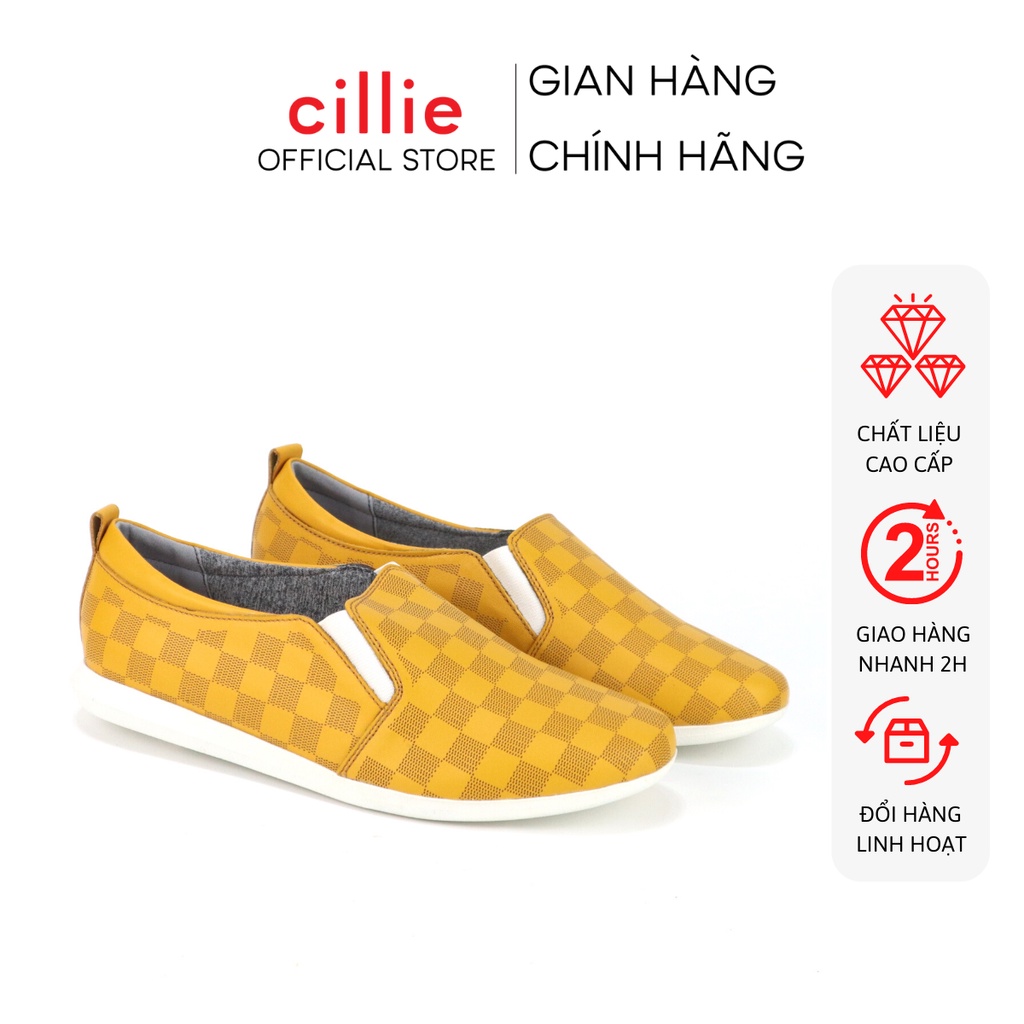 Giày slip on nữ mũi tròn basic đế bằng da thật êm mềm đi chơi dạo phố Misho 1129